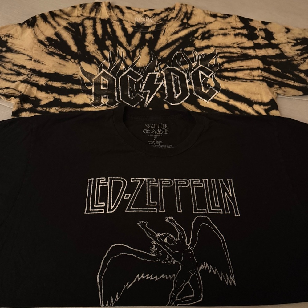 Band tee bundle Led Zeppelin and AC/DC